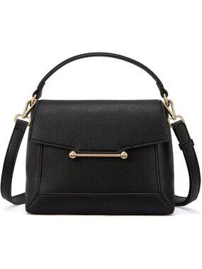 Small Vegan Leather Crossbody Bag for Women with Flap and Top Handle Design